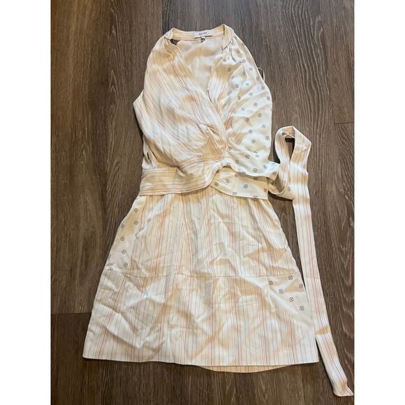 Reiss Beth Print Halter Wrap Mini Dress Ivory Size 2 - Picture 5 of 11